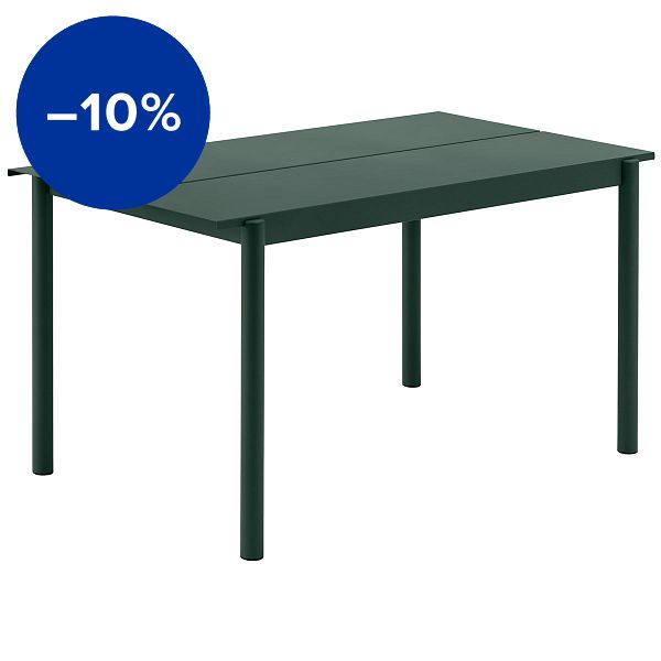 Linear Steel table 140 x 75 cm, dark green