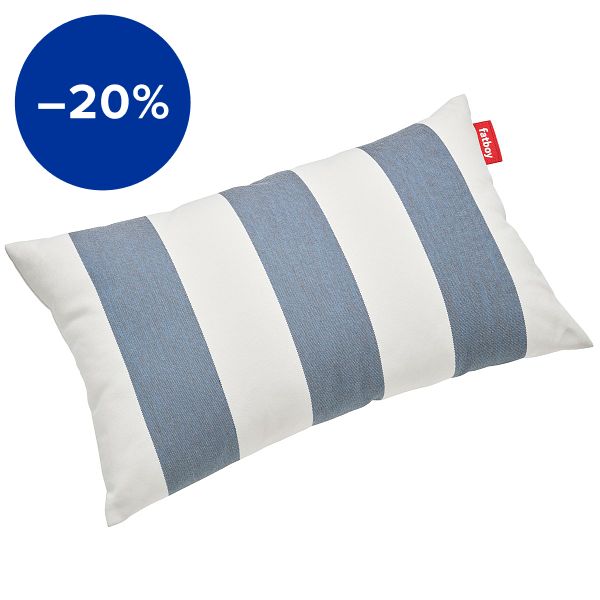 King Outdoor pillow, stripe ocean blue