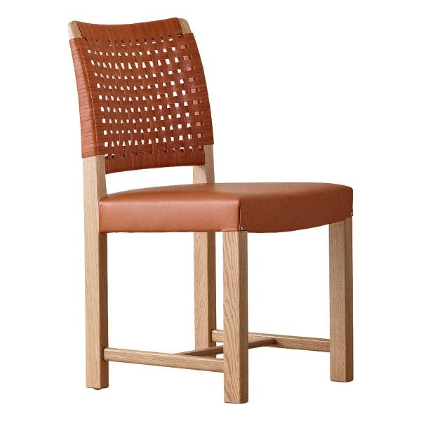 Näyttely chair, oak - cognac leather