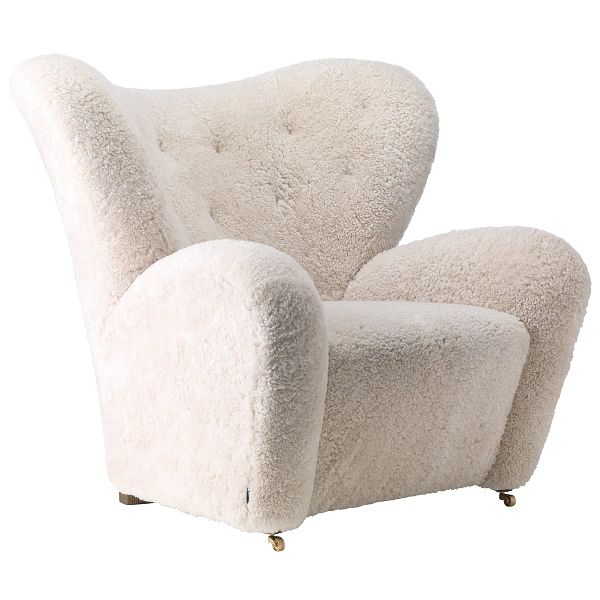 The Tired Man armchair, Moonlight sheepskin