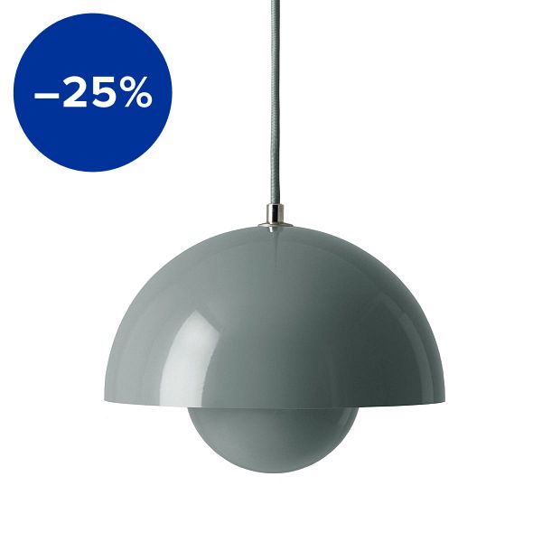 Flowerpot VP1 pendant, stone blue