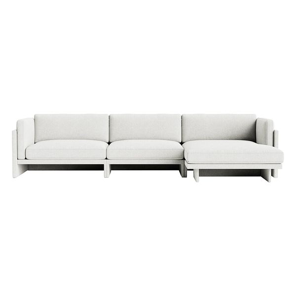 Softy modular sofa, 4-seater, chaise lounge right, Hallingdal 110 l. grey