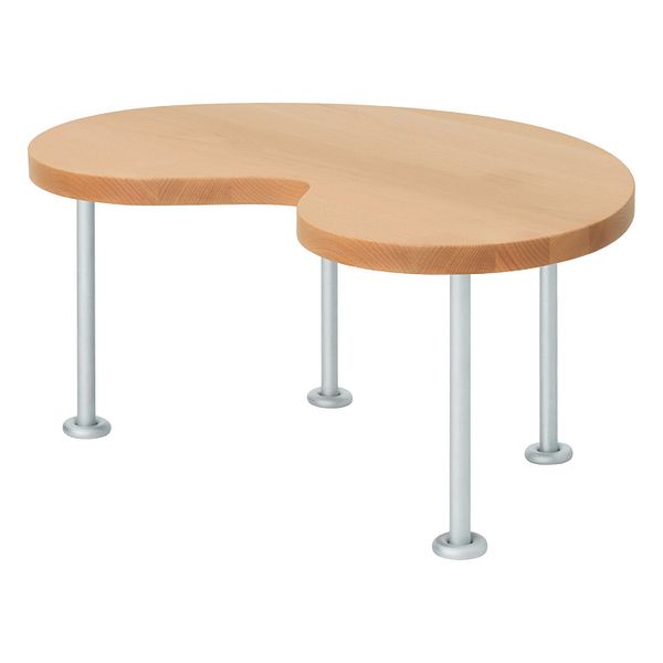 Worm coffee table, small, beech - steel