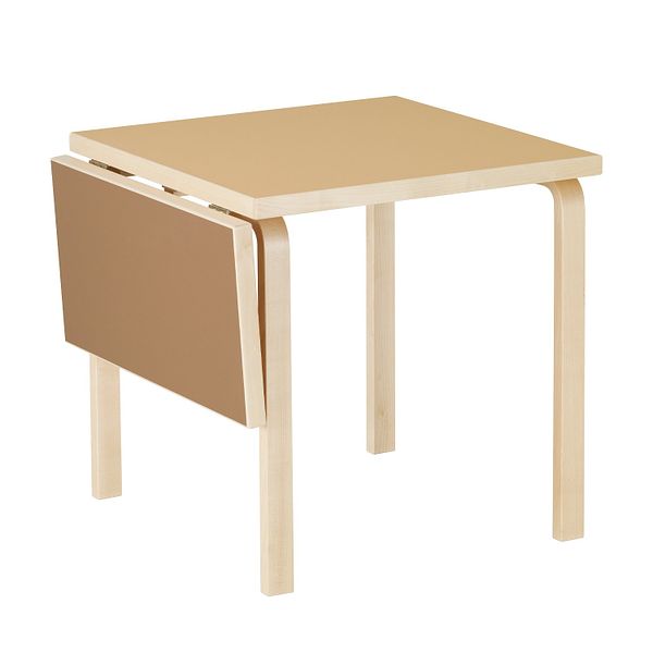 Aalto foldable table DL81C, birch - clay/walnut linoleum