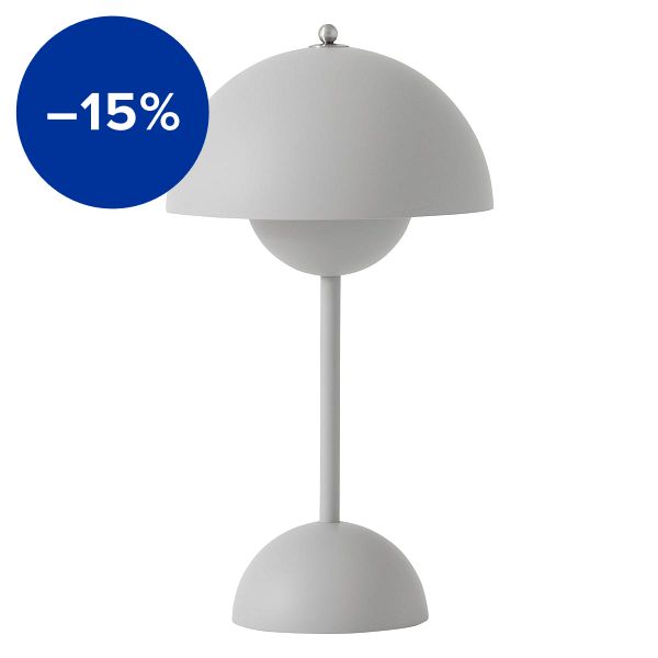 Flowerpot VP9 portable table lamp, matt light grey