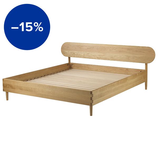 G30 Radius bed frame, 180 x 200 cm, oiled oak