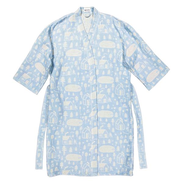 Sauna bath robe, light blue
