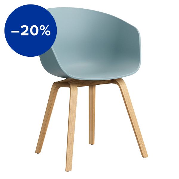 About A Chair AAC22, dusty blue 2.0 - lacquered oak