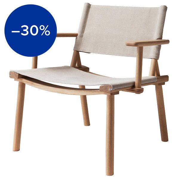 December Lounge chair, oak - linen canvas
