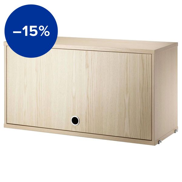 String cabinet with flip door, 78 x 30 cm, ash