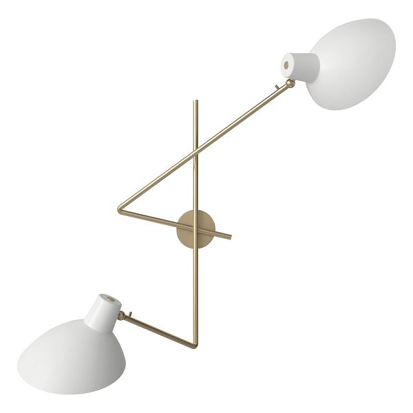 VV Cinquanta Twin wall lamp, brass - white