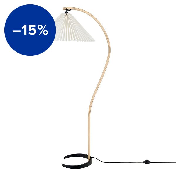 Timberline floor lamp, oak - birch - white canvas