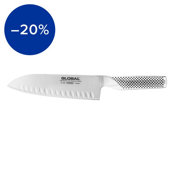 G-80 Santoku knife, fluted, 18 cm