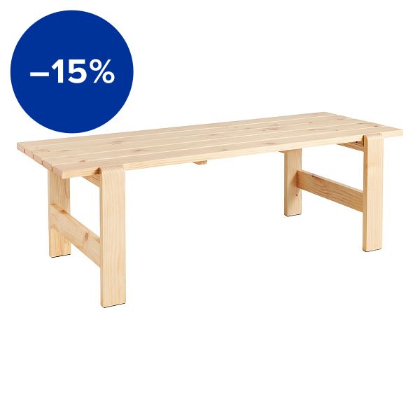 Weekday table, 230 x 83 cm, lacquered pinewood