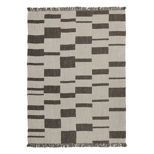 Oras throw, 140 x 190 cm, black - natural