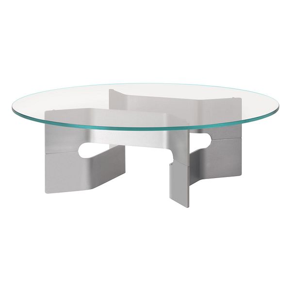 JG sohvapöytä, brushed aluminium - glass