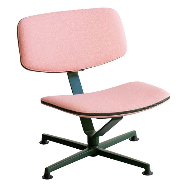 Arba lounge chair, dark green - Vidar pink