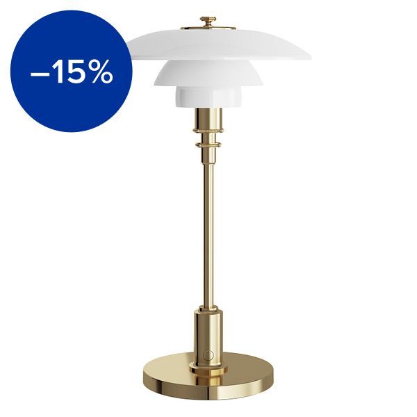 PH 2/1 portable table lamp, brass metallised