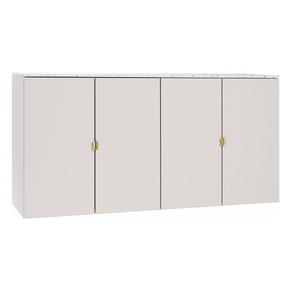 Fuuga sideboard, 128 cm, wall mounting, cashmere-Terrazzo-brass