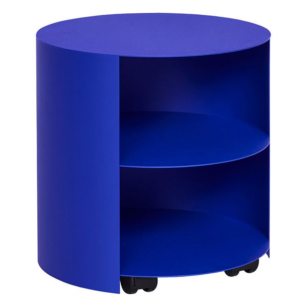 Hide side table, ultramarine