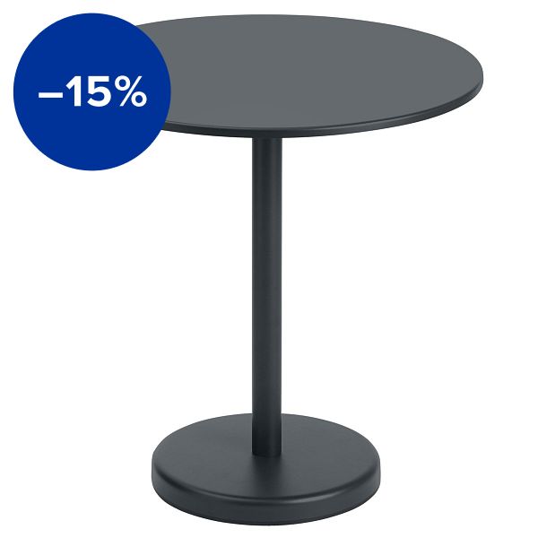 Linear Steel Café table, 70 cm, black