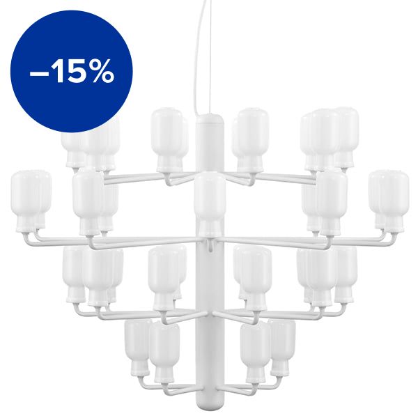 Amp chandelier, large, white