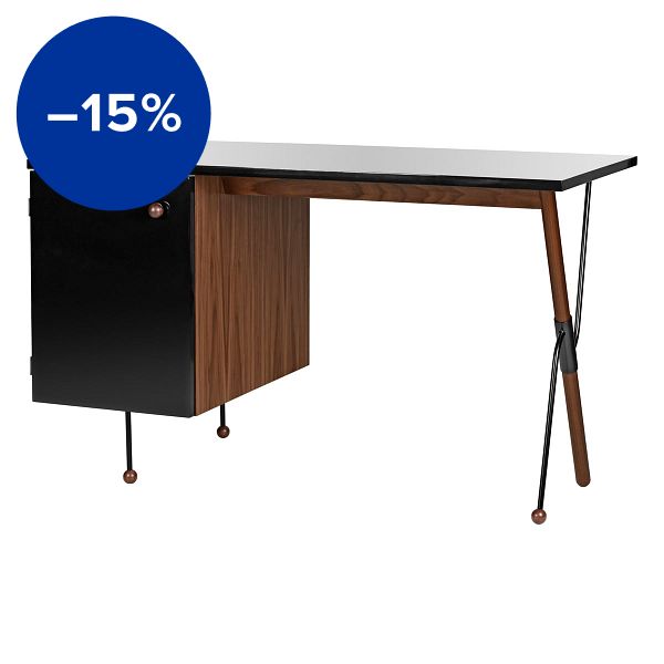 62 Desk, walnut - black