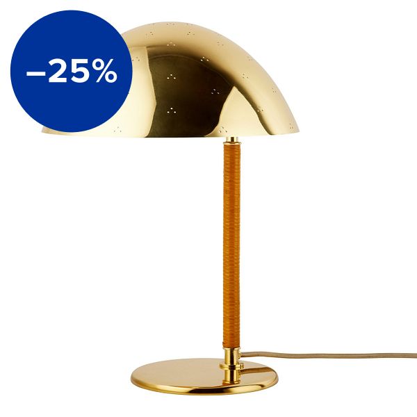 Tynell 9209 table lamp, brass - rattan