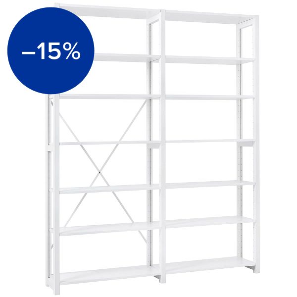 Classic open shelf, double, white