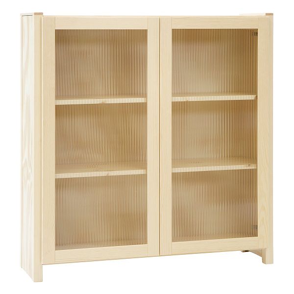 Classic vitrine, reeded glass, 104 x 109 cm, natural