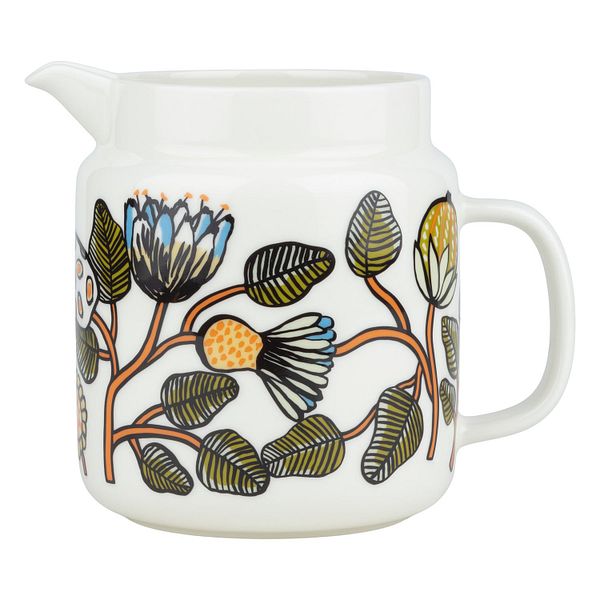 Oiva - Tiara pitcher, 1,25 L, white - warm orange - green