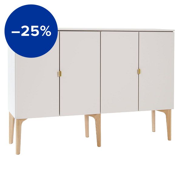 Fuuga sideboard, 128 cm, cashmere - oak - brass