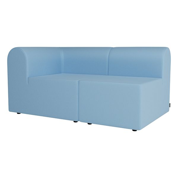 Paradigm two-seater sofa with open end, right, Nobel 66266 light blue
