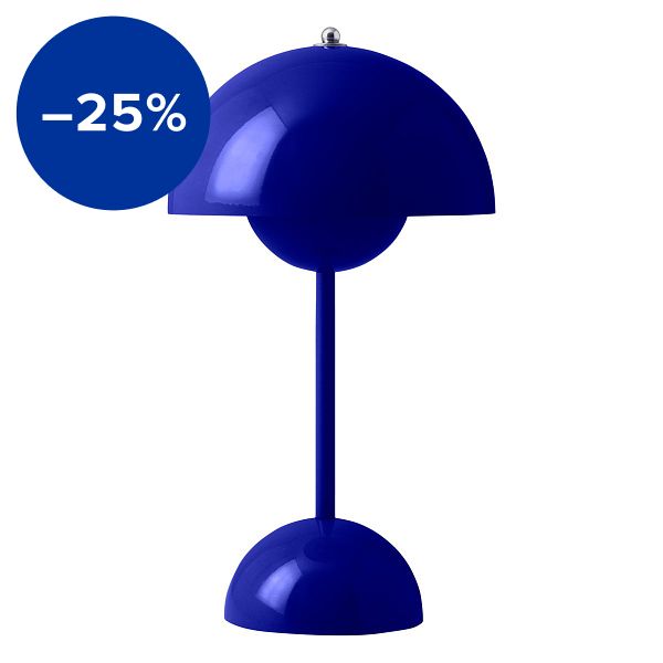 Flowerpot VP9 portable table lamp, cobalt blue