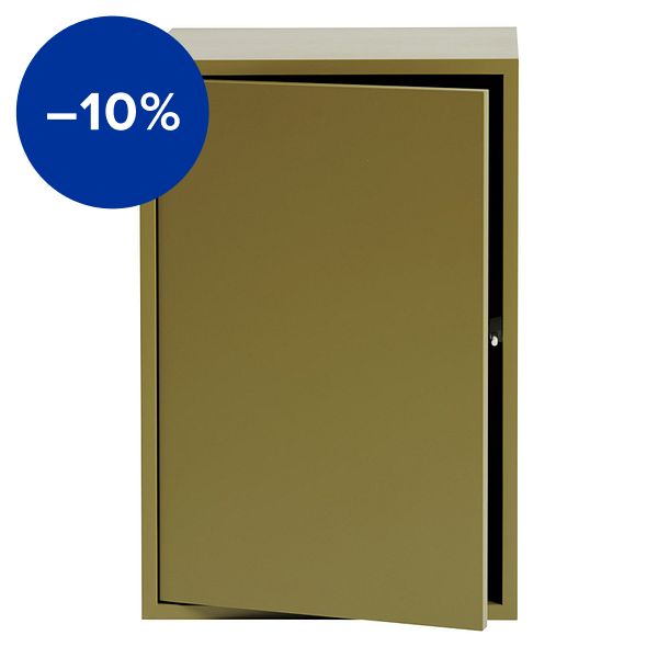 Stacked shelf module with door, large, brown green