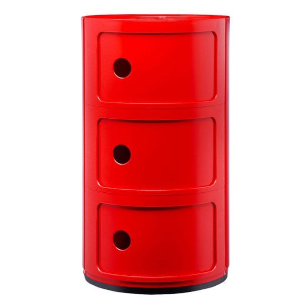 Componibili storage unit, 3 modules, red