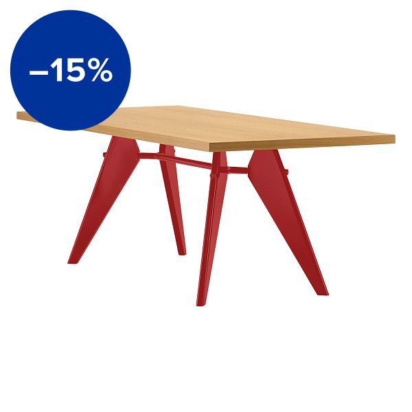EM Table 220 x 90 cm, oak - Japanese red