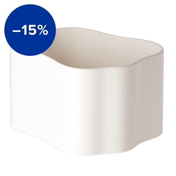 Riihitie plant pot B, medium, white gloss