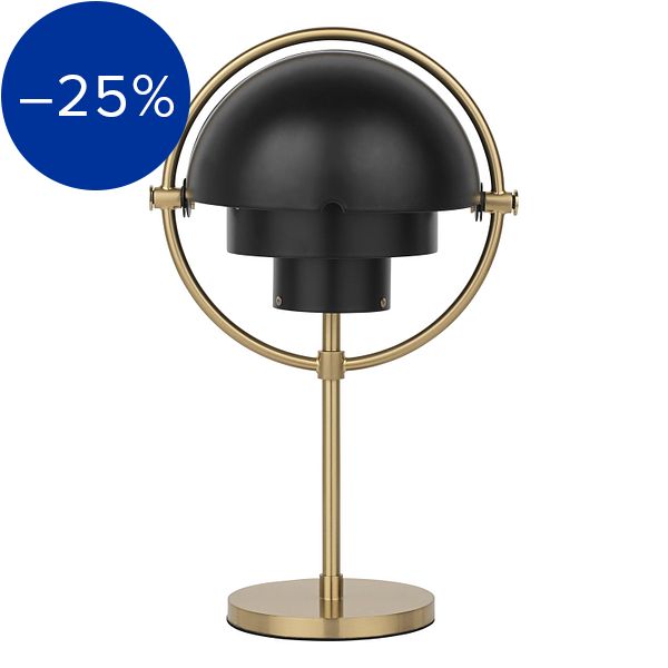 Multi-lite portable table lamp, brass - black
