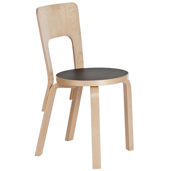 Aalto chair 66, black linoleum