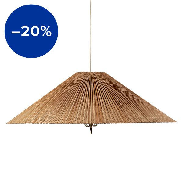 Tynell 1972 pendant, 90 cm, brass - bamboo