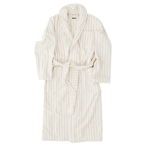 Classic bathrobe, sienna stripes