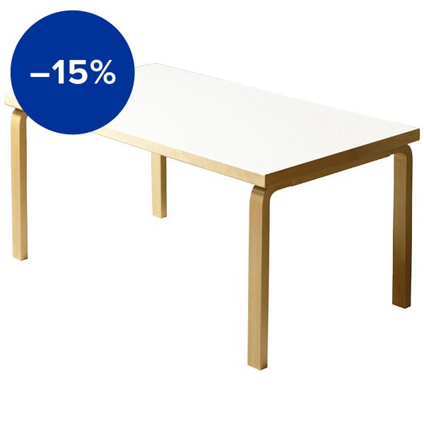 Aalto table 82B, birch - white laminate