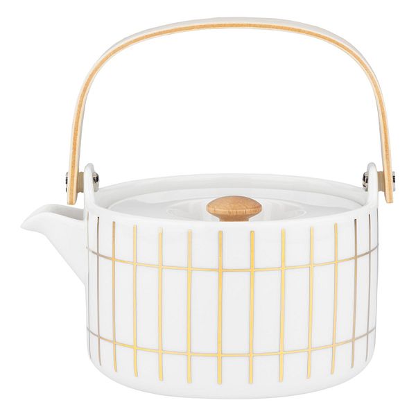 Oiva - Tiiliskivi  teapot, 0,7 L, white - gold
