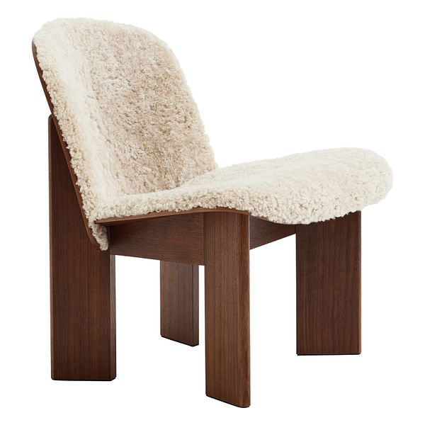 Chisel lounge chair, Mohawi 21 sheepskin - lacquered walnut