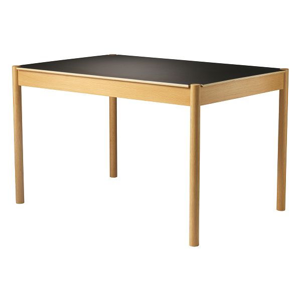 C44 dining table, 80 x 120 cm, oak - black linoleum