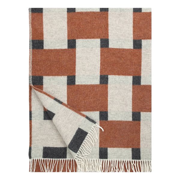 Punos blanket, white - cinnamon - black