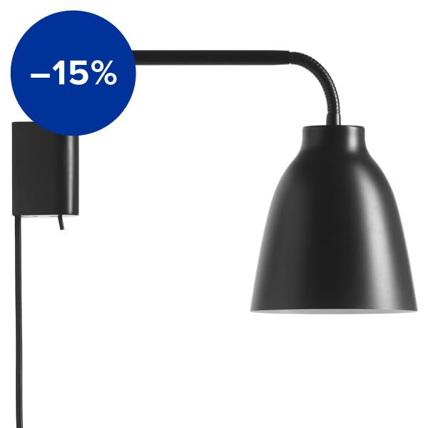 Caravaggio Read wall lamp, matt black