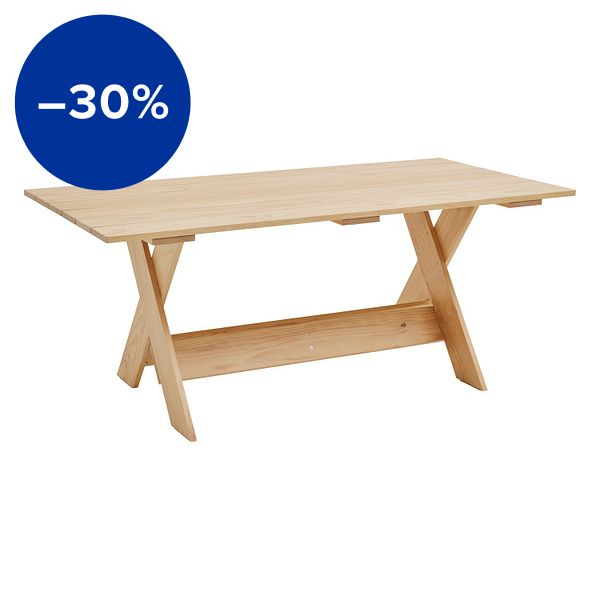 Crate dining table, 180 cm, lacquered pine
