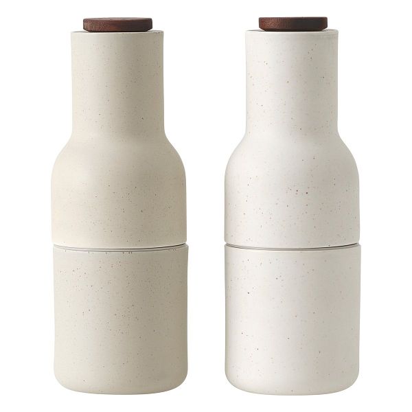 Bottle Grinder 2 pcs, ceramic, sand - walnut